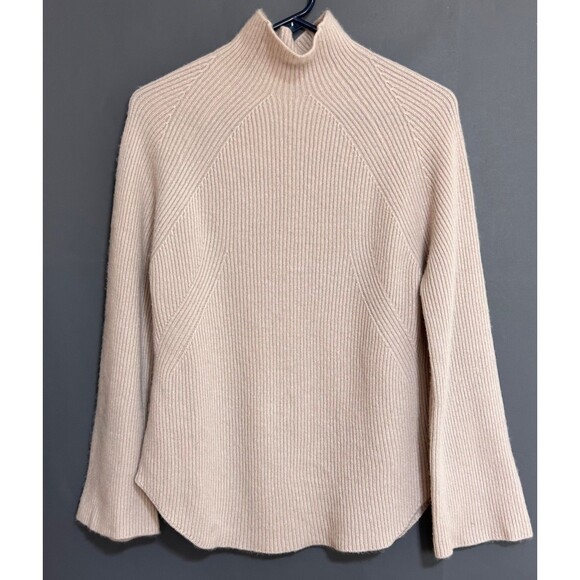 $239 Margaret O’Leary Blush Pink 100% Cashmere Funnel Sweater Size Small j - Picture 2 of 11